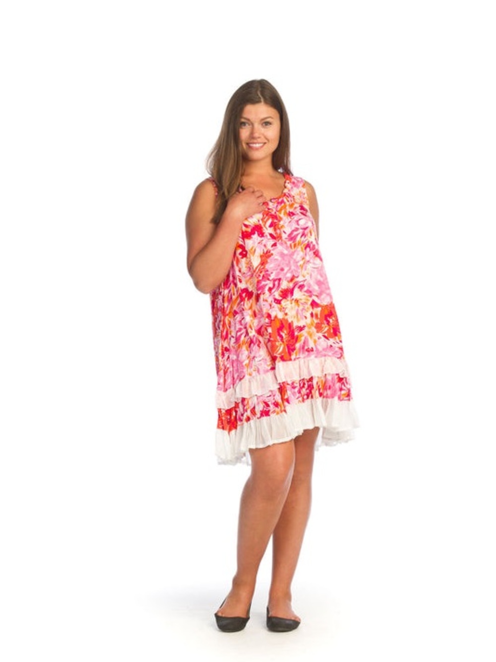 Sleeveless Bright Floral Ruffle-Hem Dress 🌺 - Picture 7 of 7
